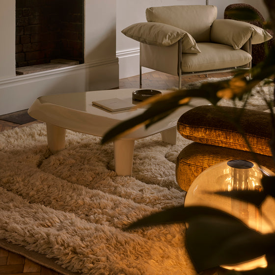 Maze Shag Floor Rug 2 x 3m - [ Milk ]