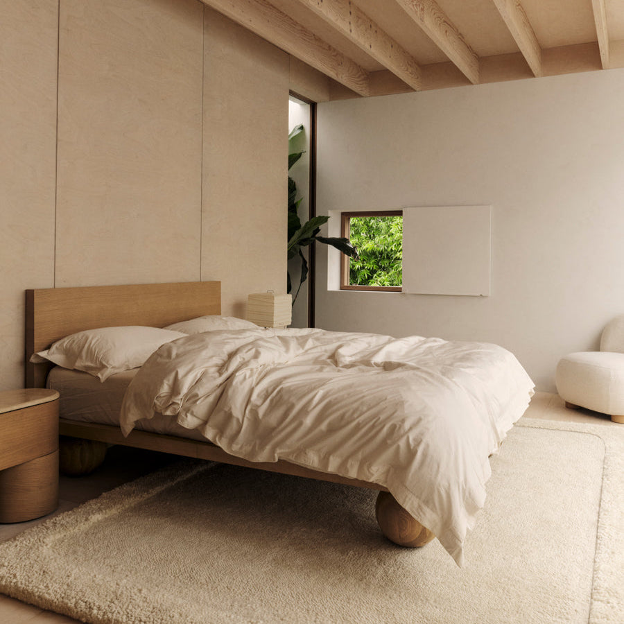 Yoko Queen Bed - [ Oak ]
