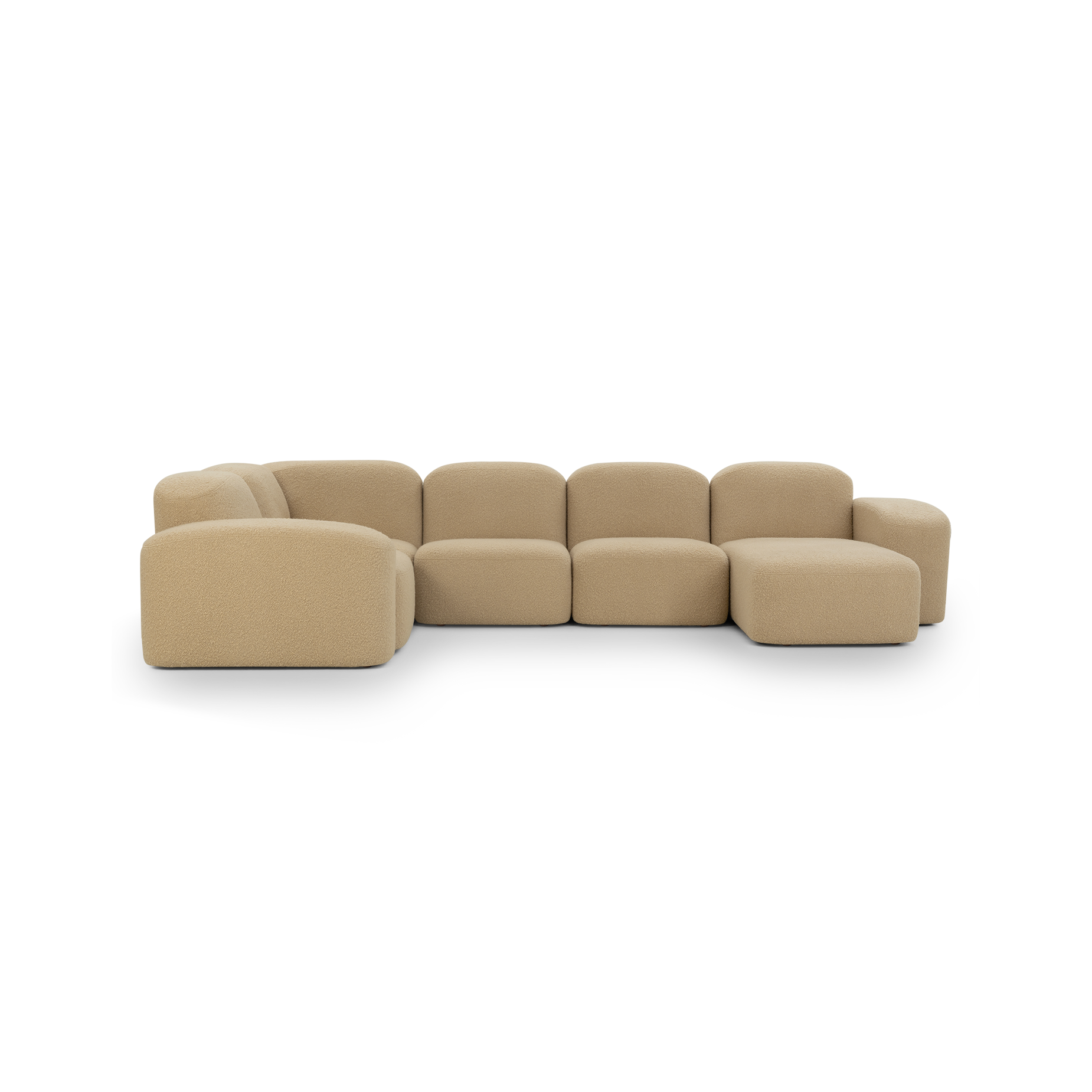 Muse 5 Piece RAF Chaise Modular Sofa - [ Airlie Camel ]