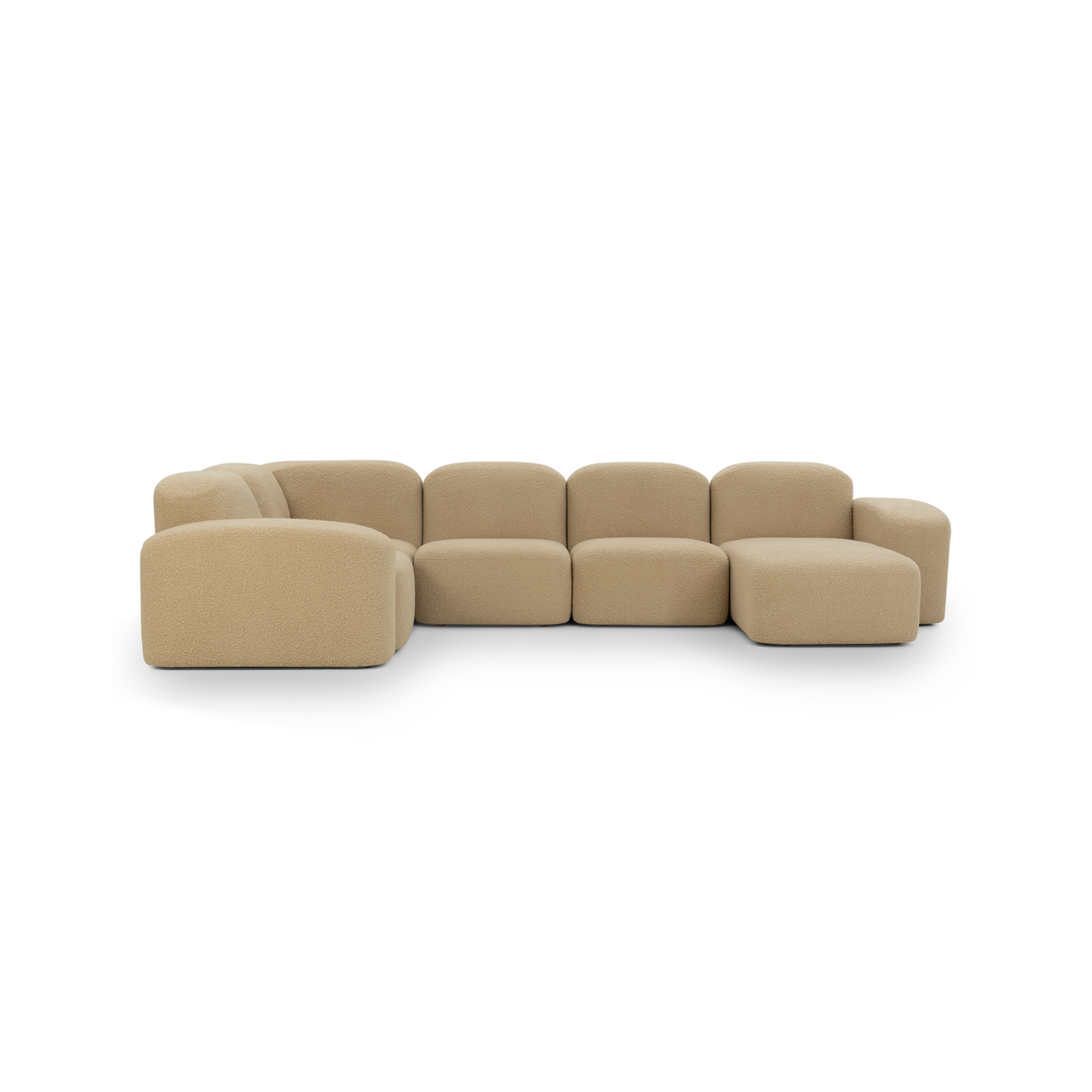 Muse 5 Piece RAF Chaise Modular Sofa - [ Airlie Camel ]