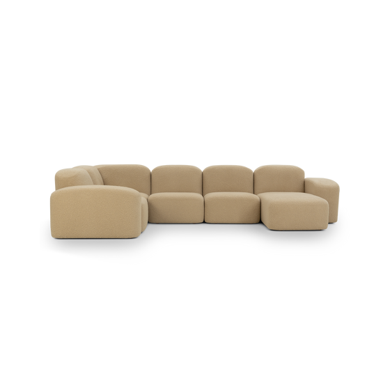 Muse 5 Piece RAF Chaise Modular Sofa - [ Airlie Camel ]