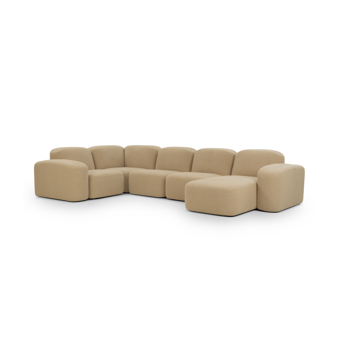 Muse 5 Piece RAF Chaise Modular Sofa - [ Airlie Camel ]