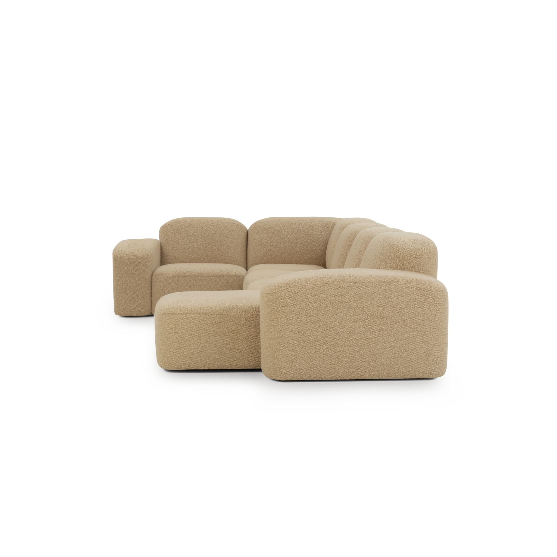 Muse 5 Piece RAF Chaise Modular Sofa - [ Airlie Camel ]