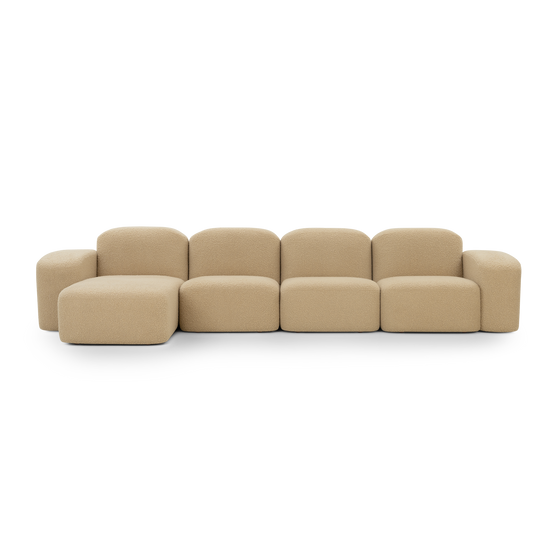 Muse 4 Seat LAF Chaise Sofa - [ Airlie Camel ]