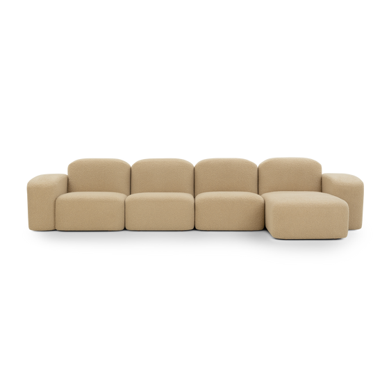 Muse 4 Seat RAF Chaise Sofa - [ Airlie Camel ]