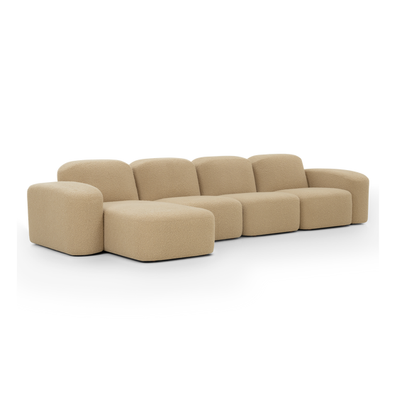 Muse 4 Seat LAF Chaise Sofa - [ Airlie Camel ]