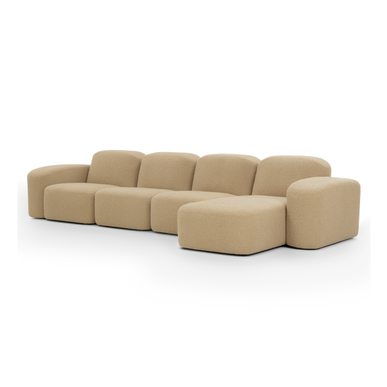 Muse 4 Seat RAF Chaise Sofa - [ Airlie Camel ]