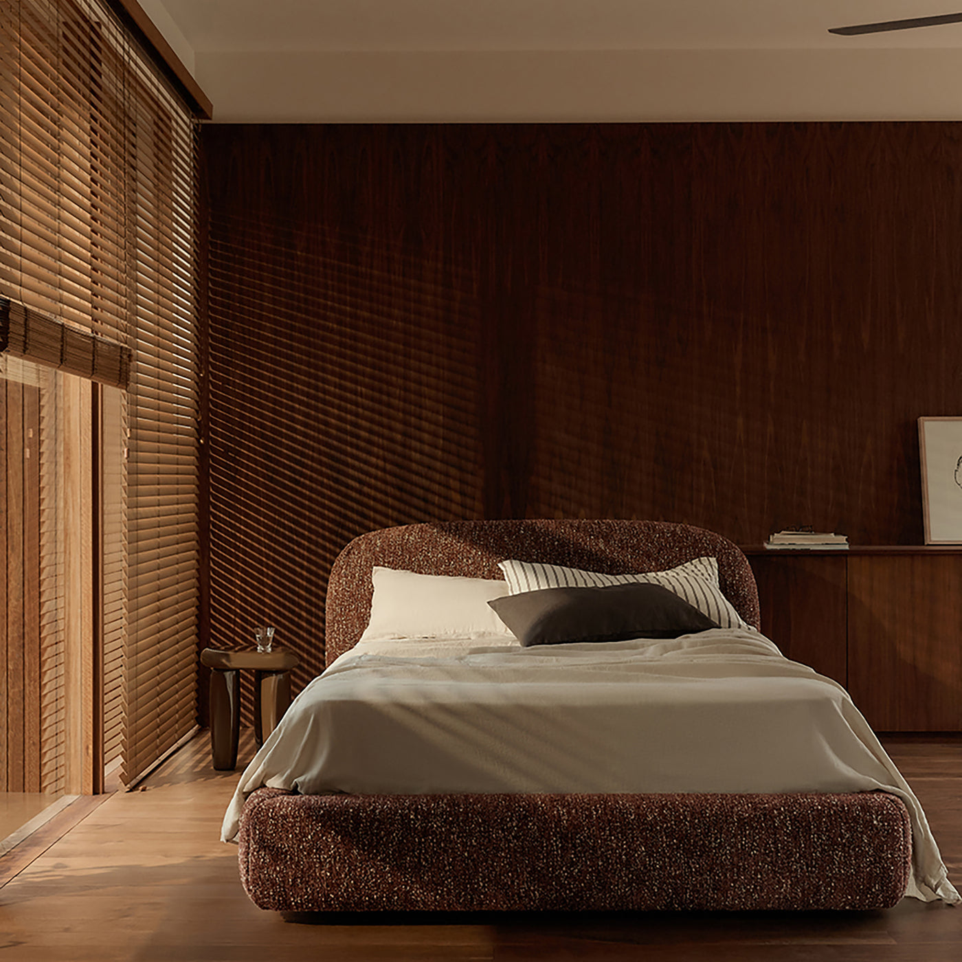 Lull Queen Storage Bed - [ Eros Cinnamon ]
