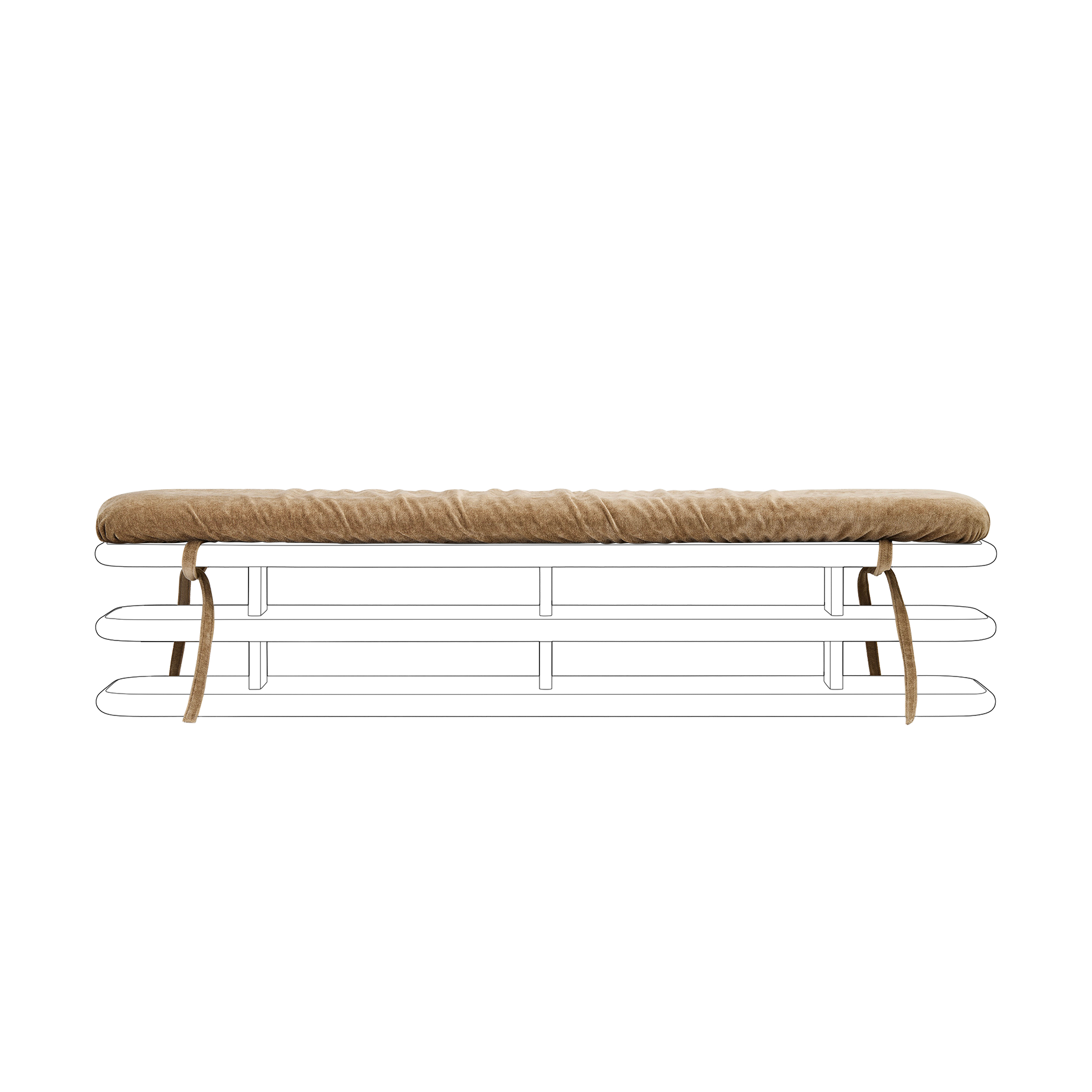 Plinto Bench Cushion - [ Amalfi Tabacco ]