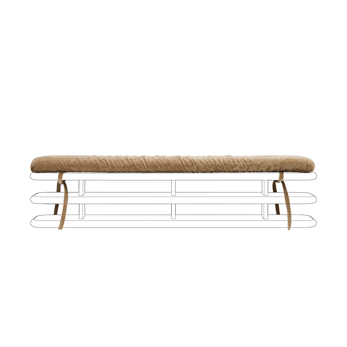 Plinto Bench Cushion - [ Amalfi Tabacco ]