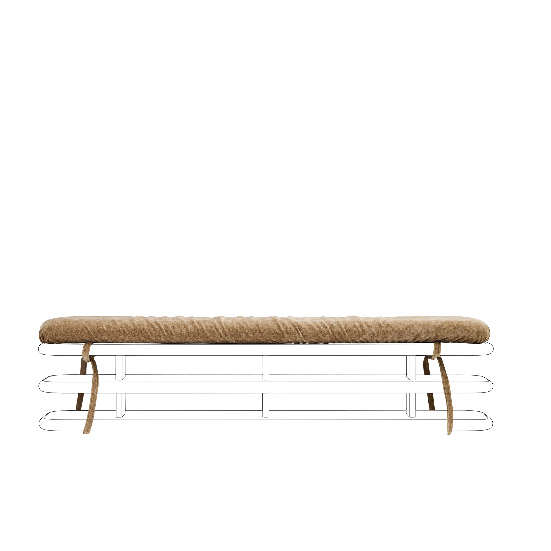 Plinto Bench Cushion - [ Amalfi Tabacco ]