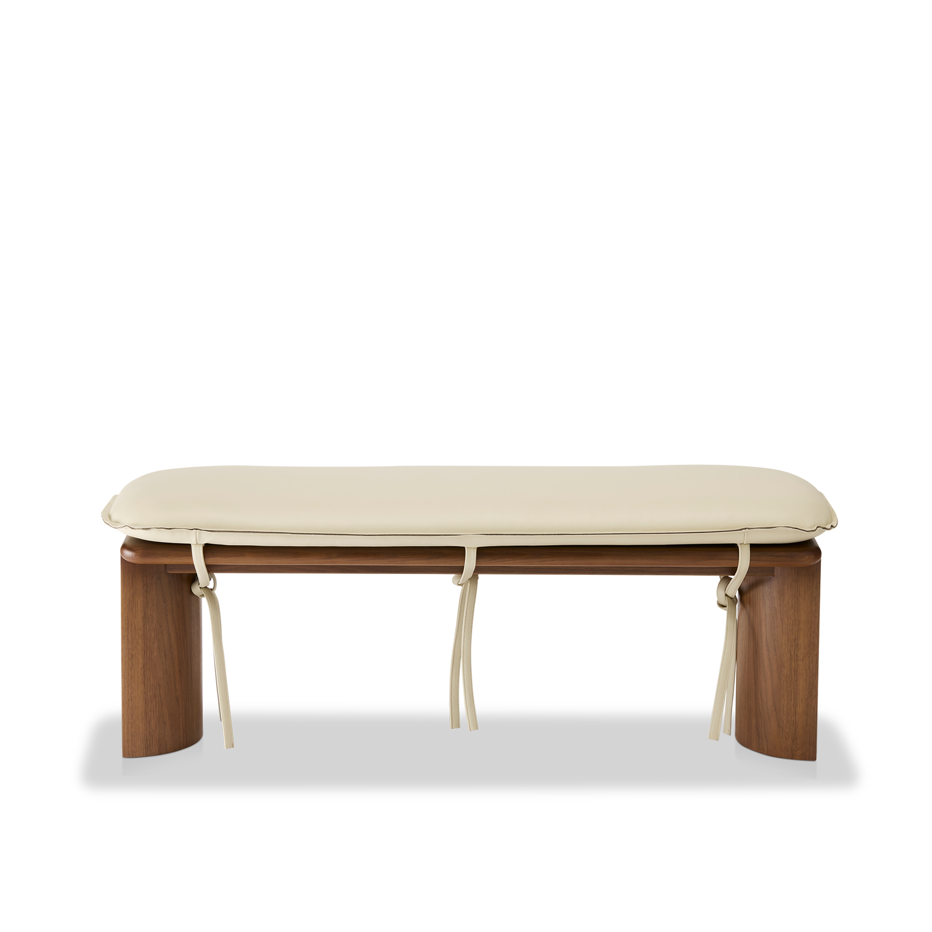 Liaison Bench With Cushion - [ Walnut & Simpson Cream ]