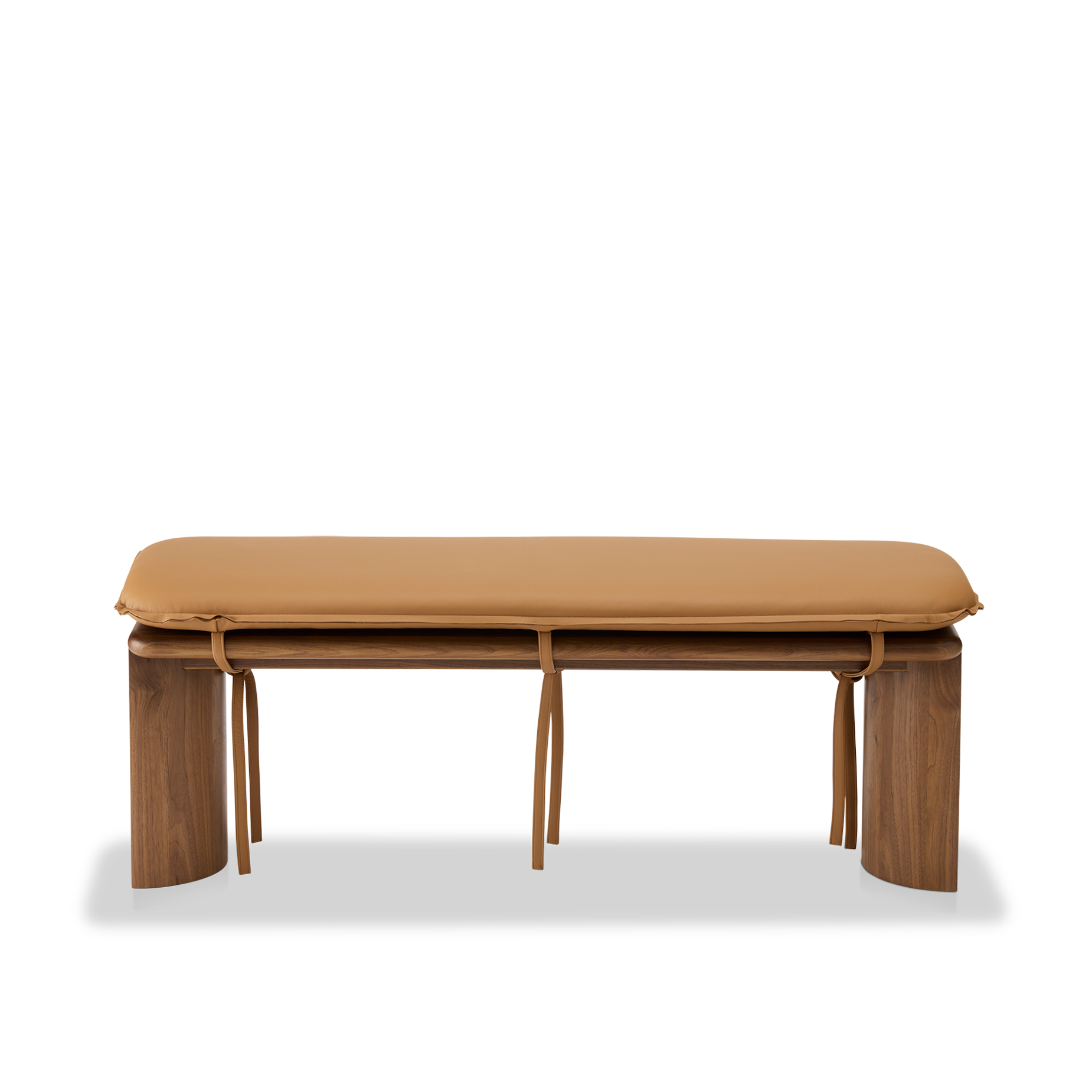 Liaison Bench With Cushion - [ Walnut & Simpson Tan ]