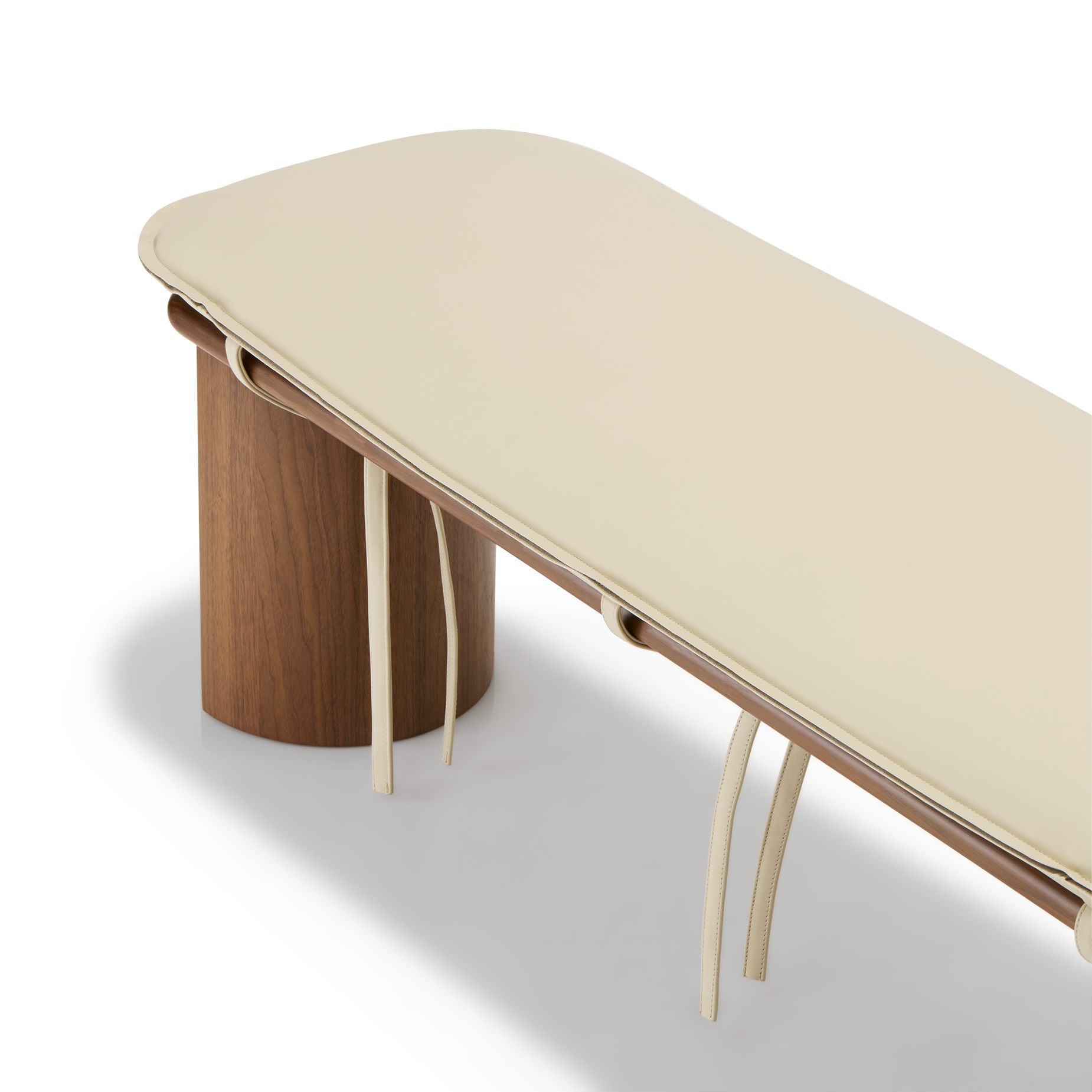 Liaison Bench With Cushion - [ Walnut & Simpson Cream ]