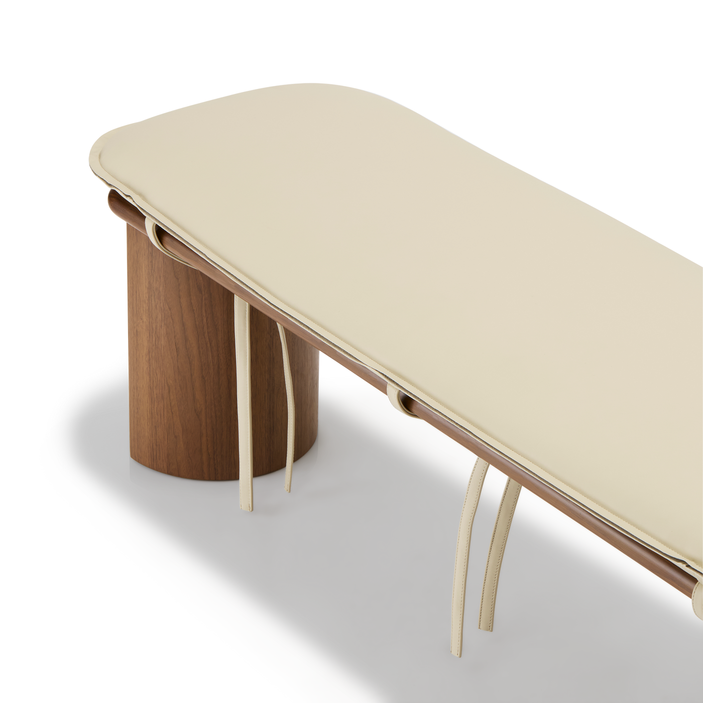 Liaison Bench With Cushion - [ Walnut & Simpson Cream ]
