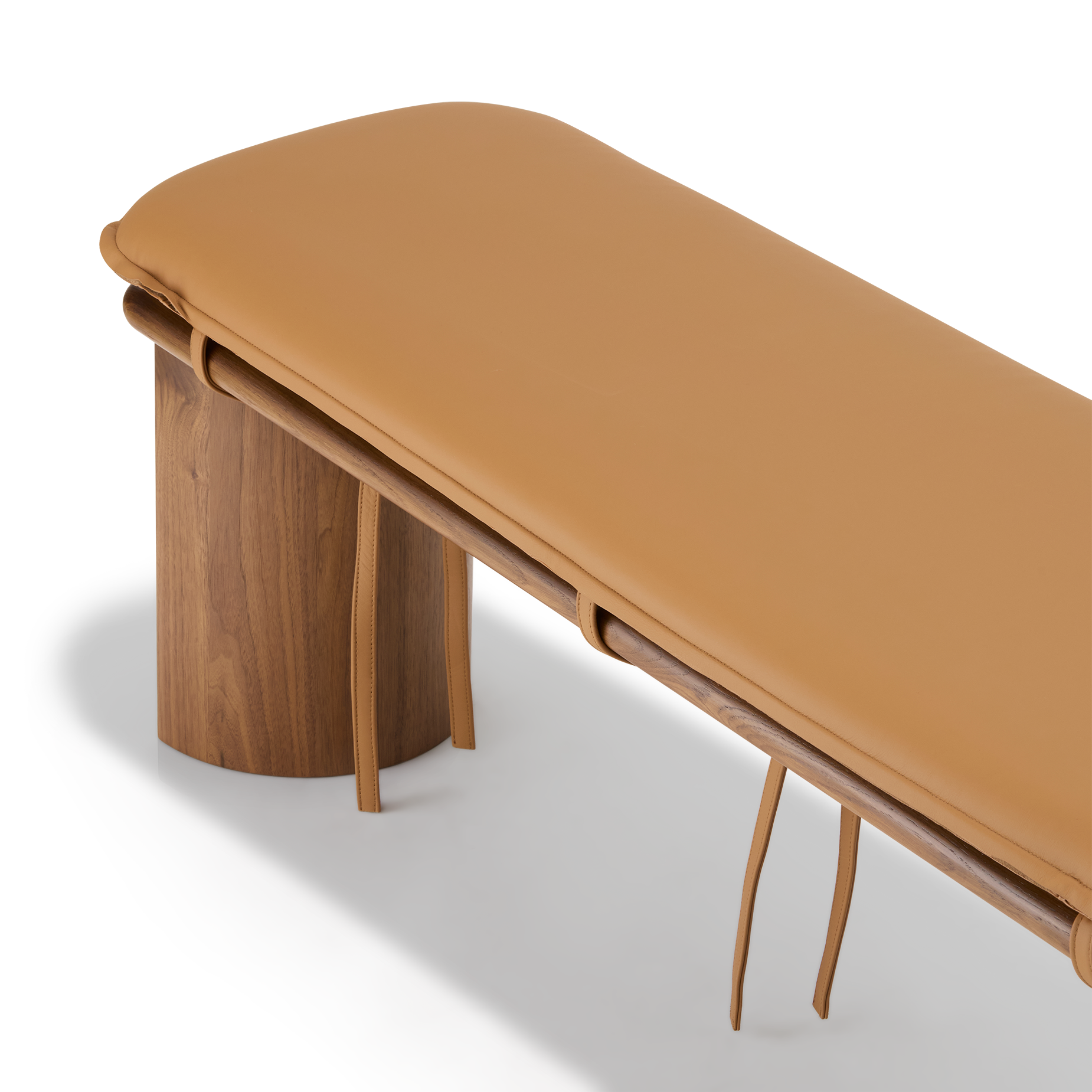 Liaison Bench With Cushion - [ Walnut & Simpson Tan ]