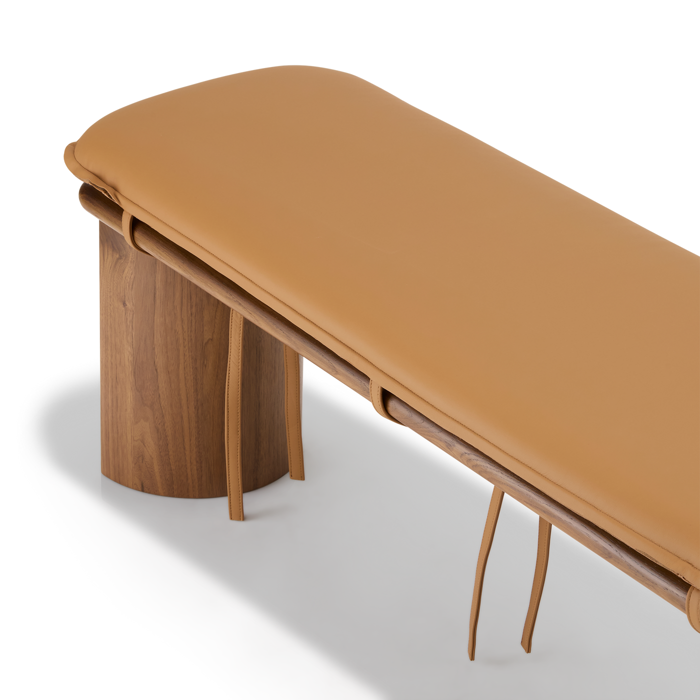Liaison Bench With Cushion - [ Walnut & Simpson Tan ]
