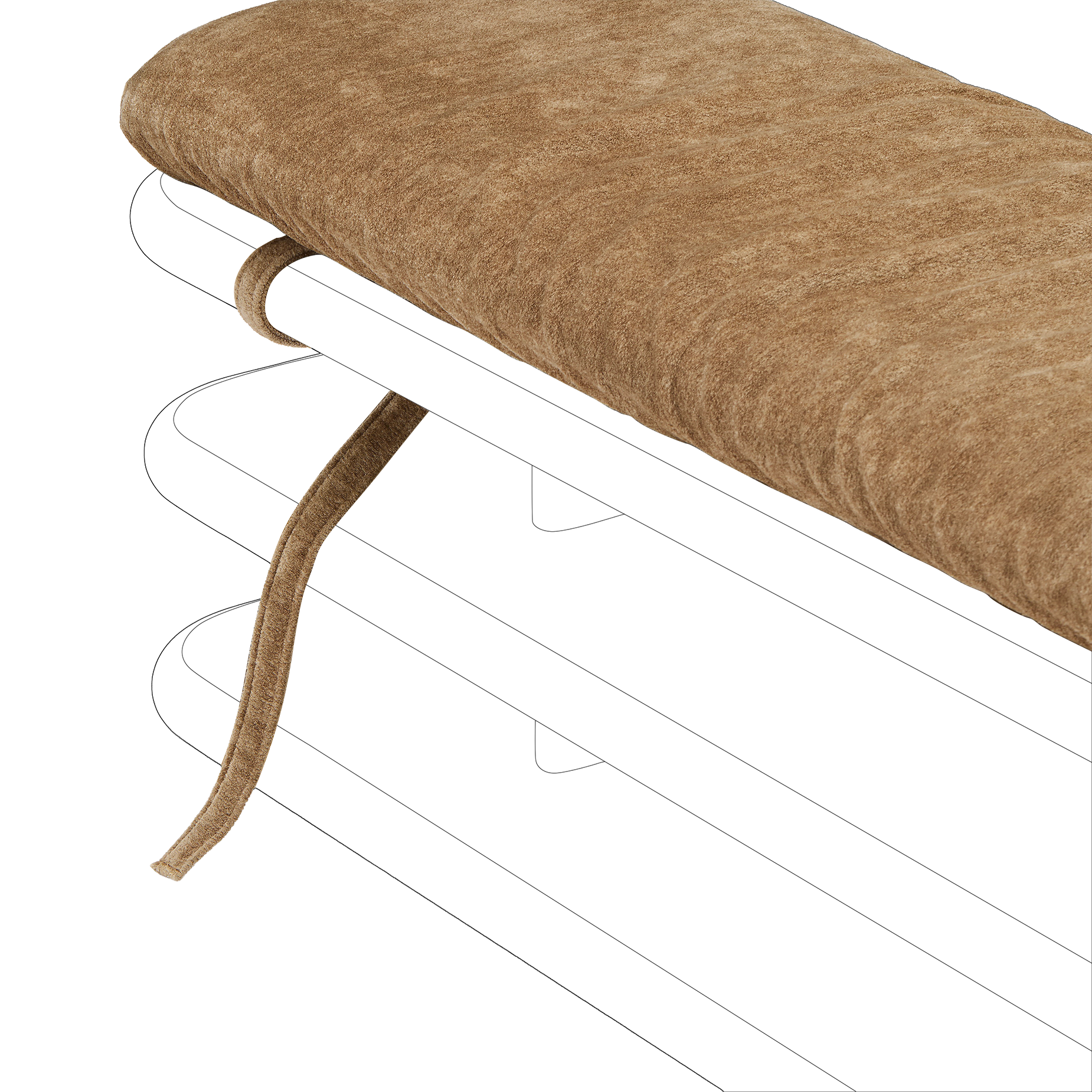 Plinto Bench Cushion - [ Amalfi Tabacco ]