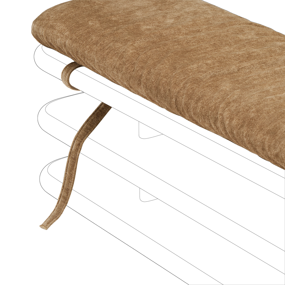 Plinto Bench Cushion - [ Amalfi Tabacco ]