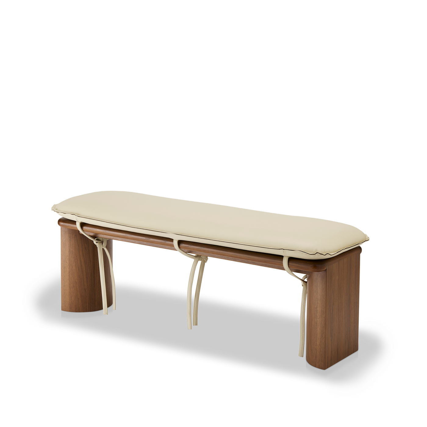 Liaison Bench With Cushion - [ Walnut & Simpson Cream ]
