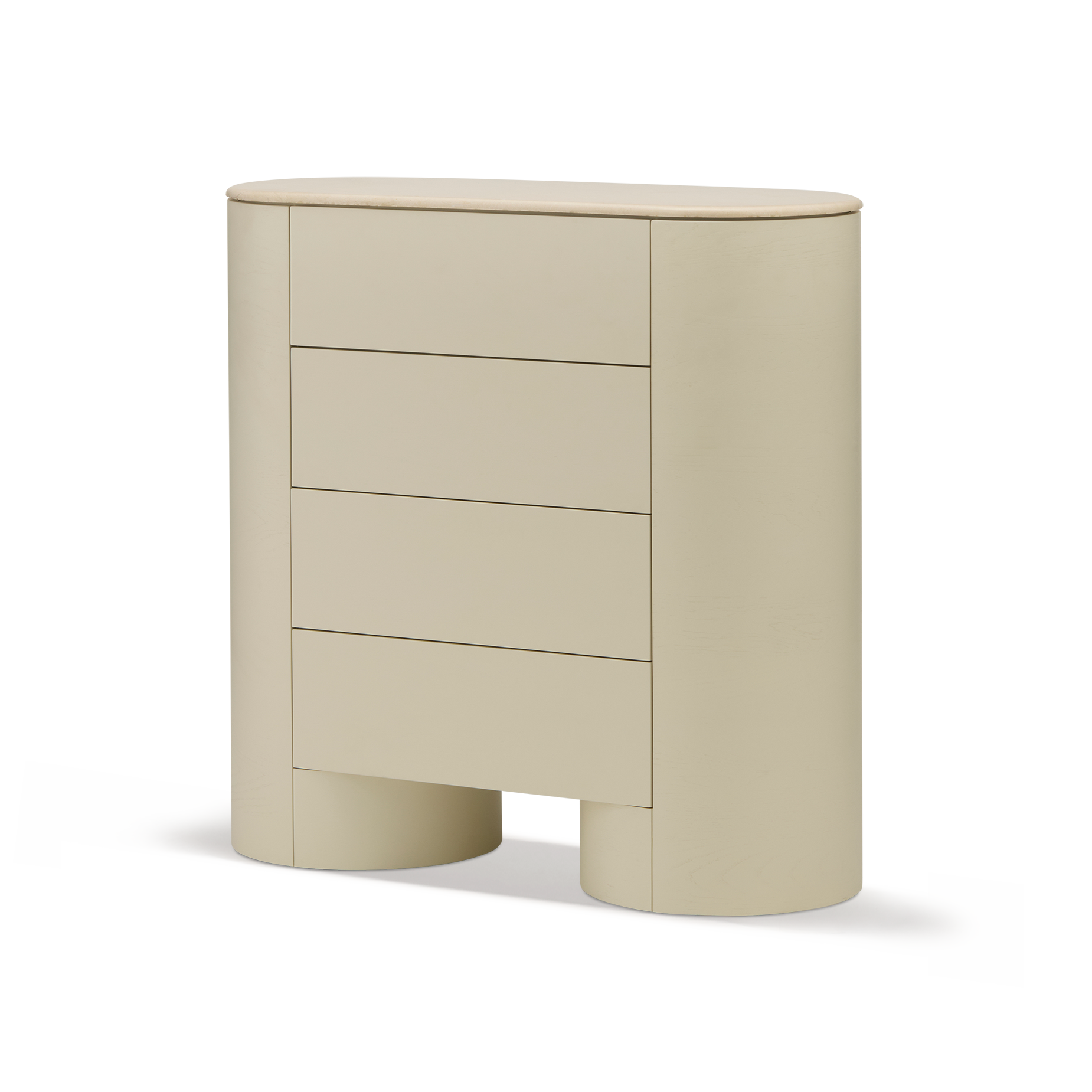 Fin 4 Drawer Tallboy - [ Tofu & Marble Cosmos ]