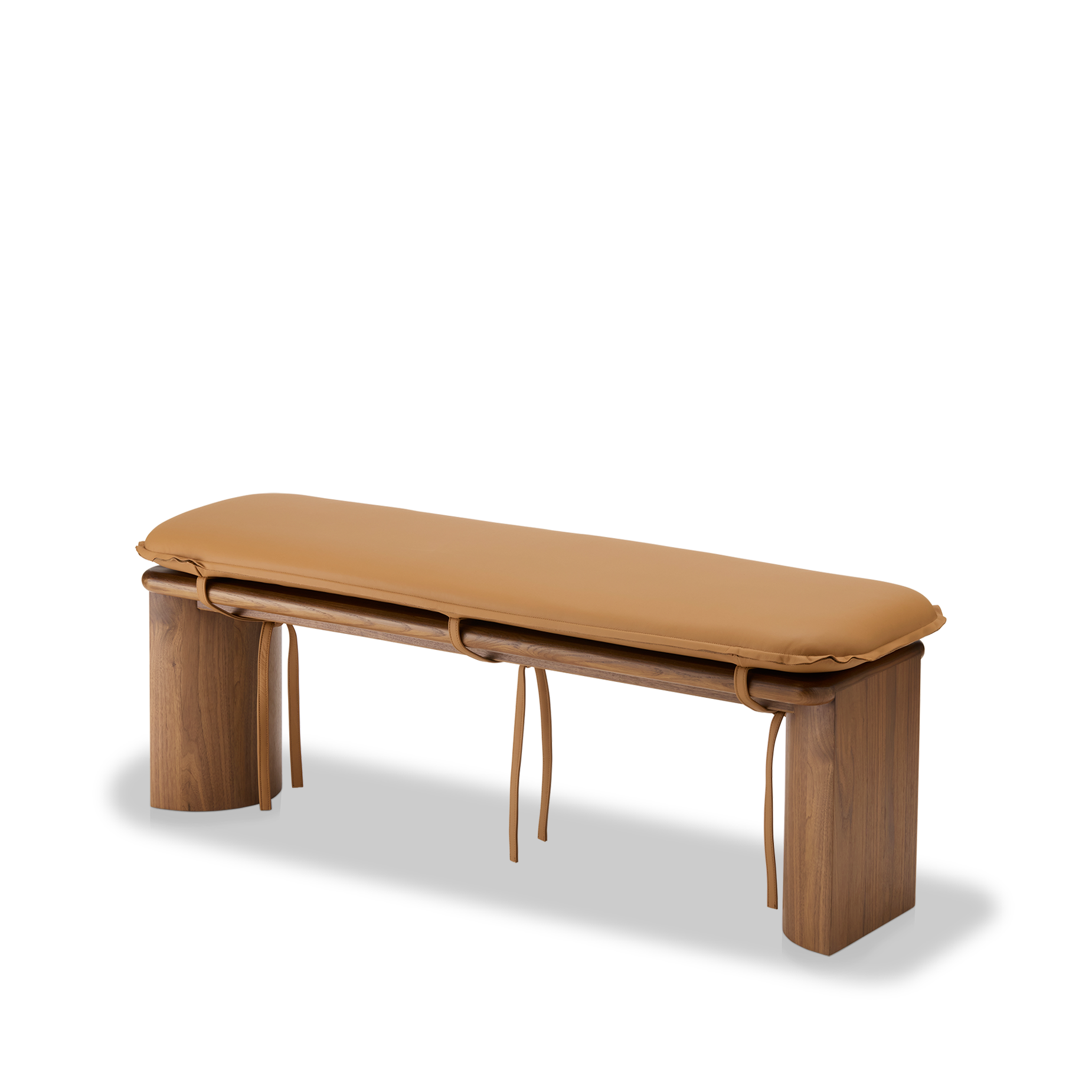 Liaison Bench With Cushion - [ Walnut & Simpson Tan ]