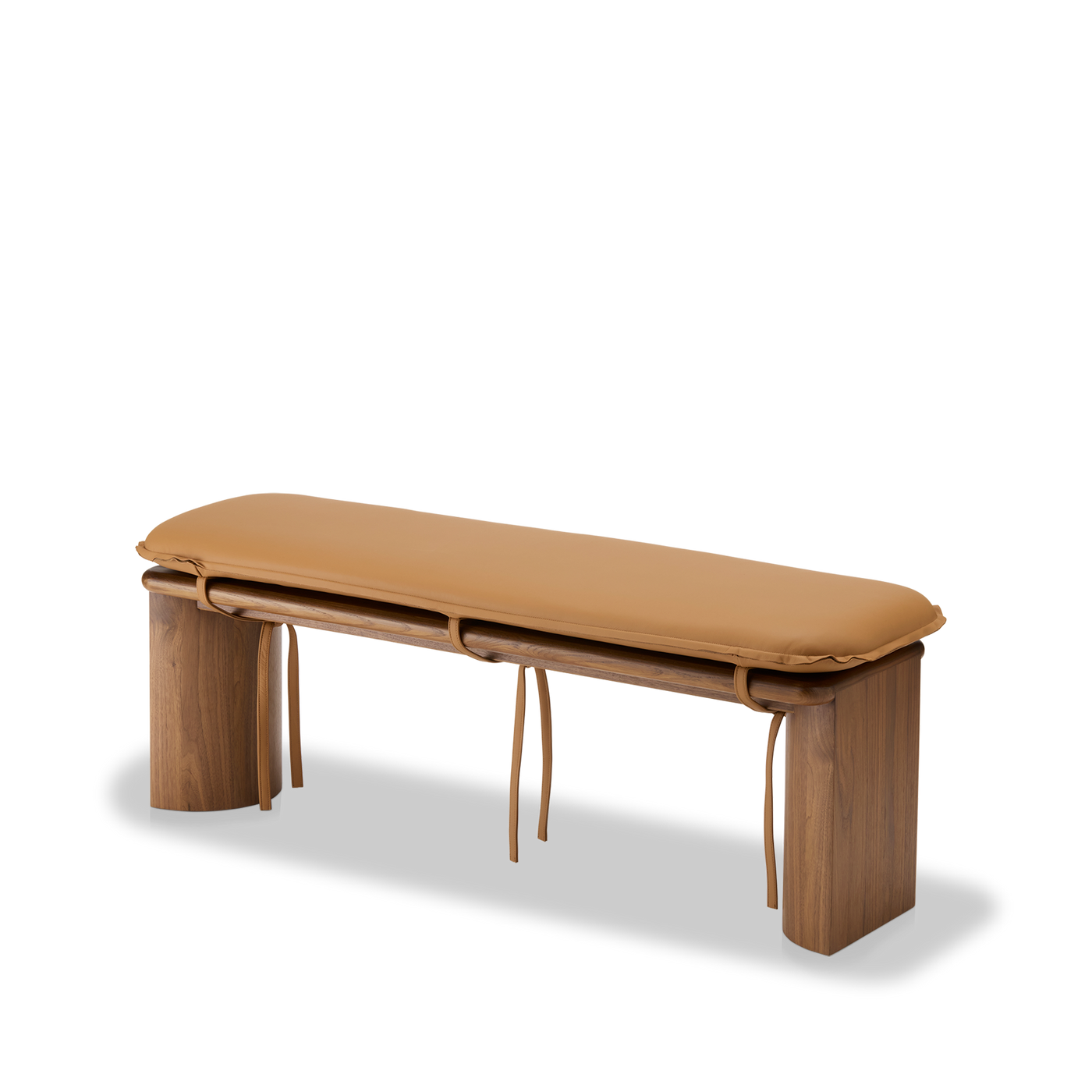 Liaison Bench With Cushion - [ Walnut & Simpson Tan ]