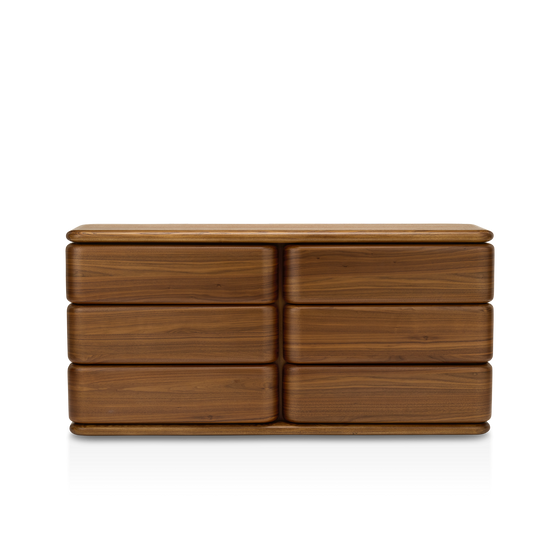 Notte 6 Drawer Storage - [ Walnut ]