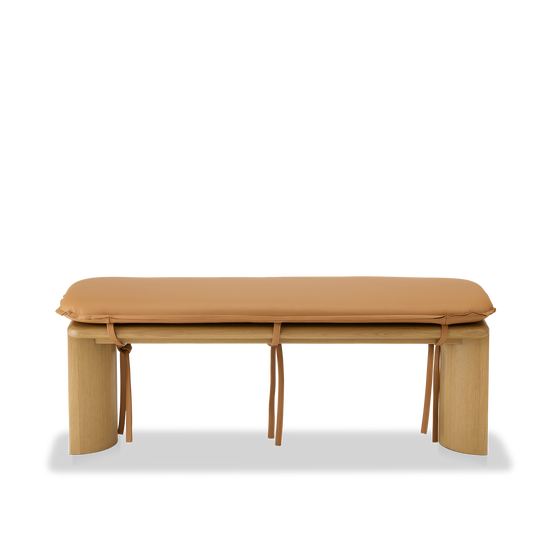 Liaison Bench With Cushion - [ Oak & Simpson Tan ]