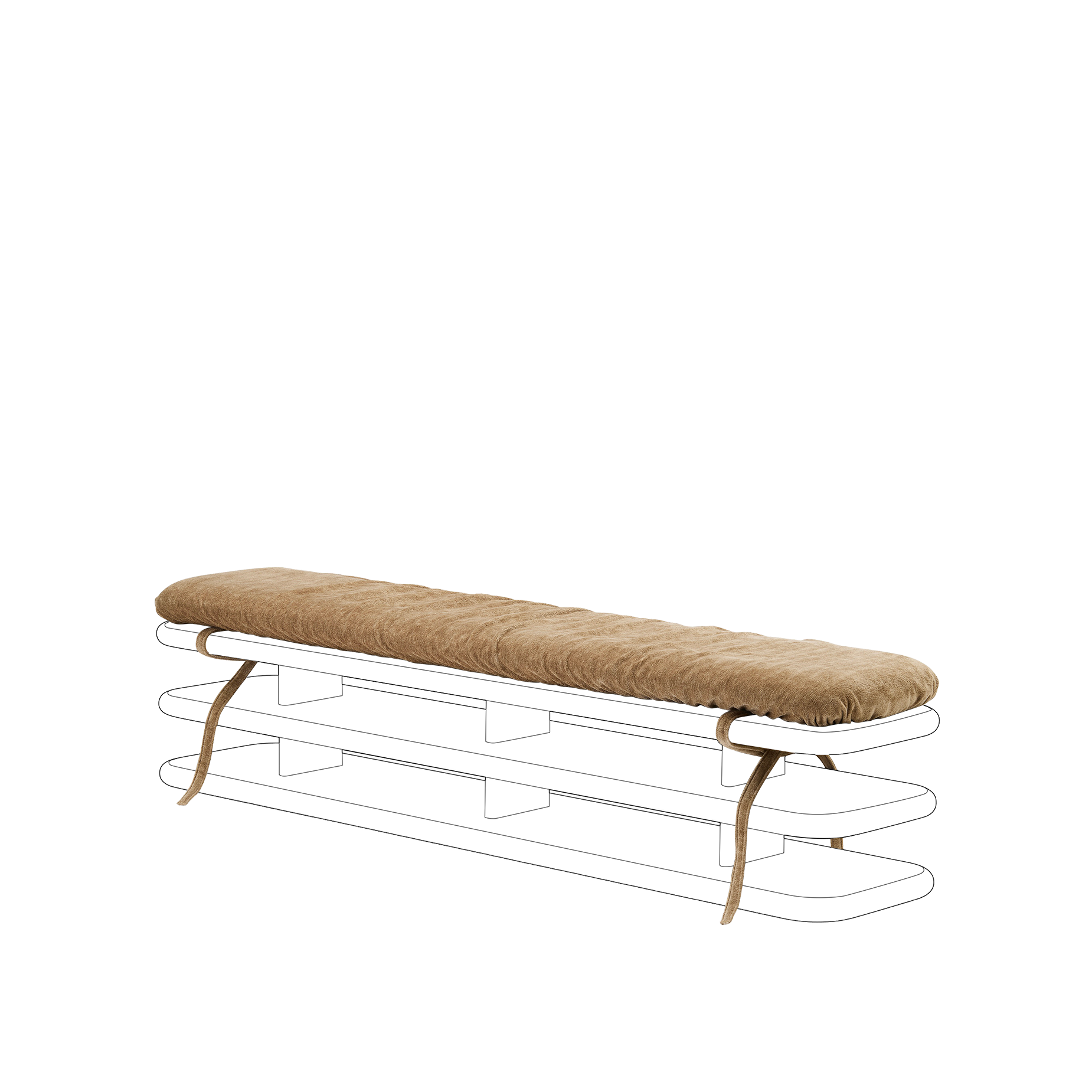 Plinto Bench Cushion - [ Amalfi Tabacco ]