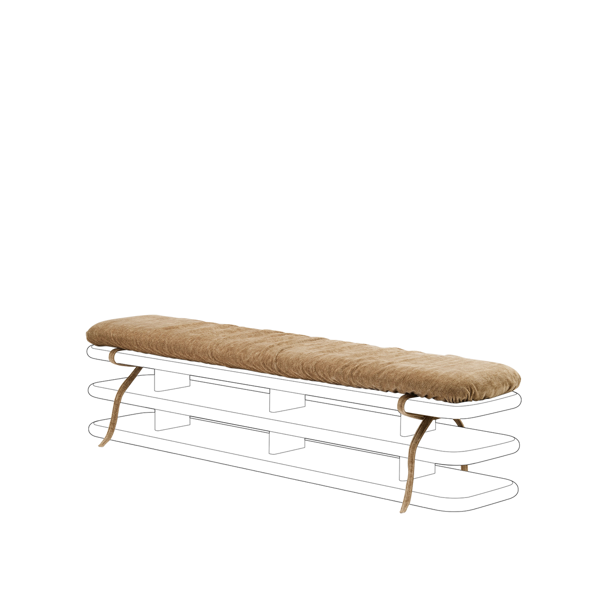 Plinto Bench Cushion - [ Amalfi Tabacco ]