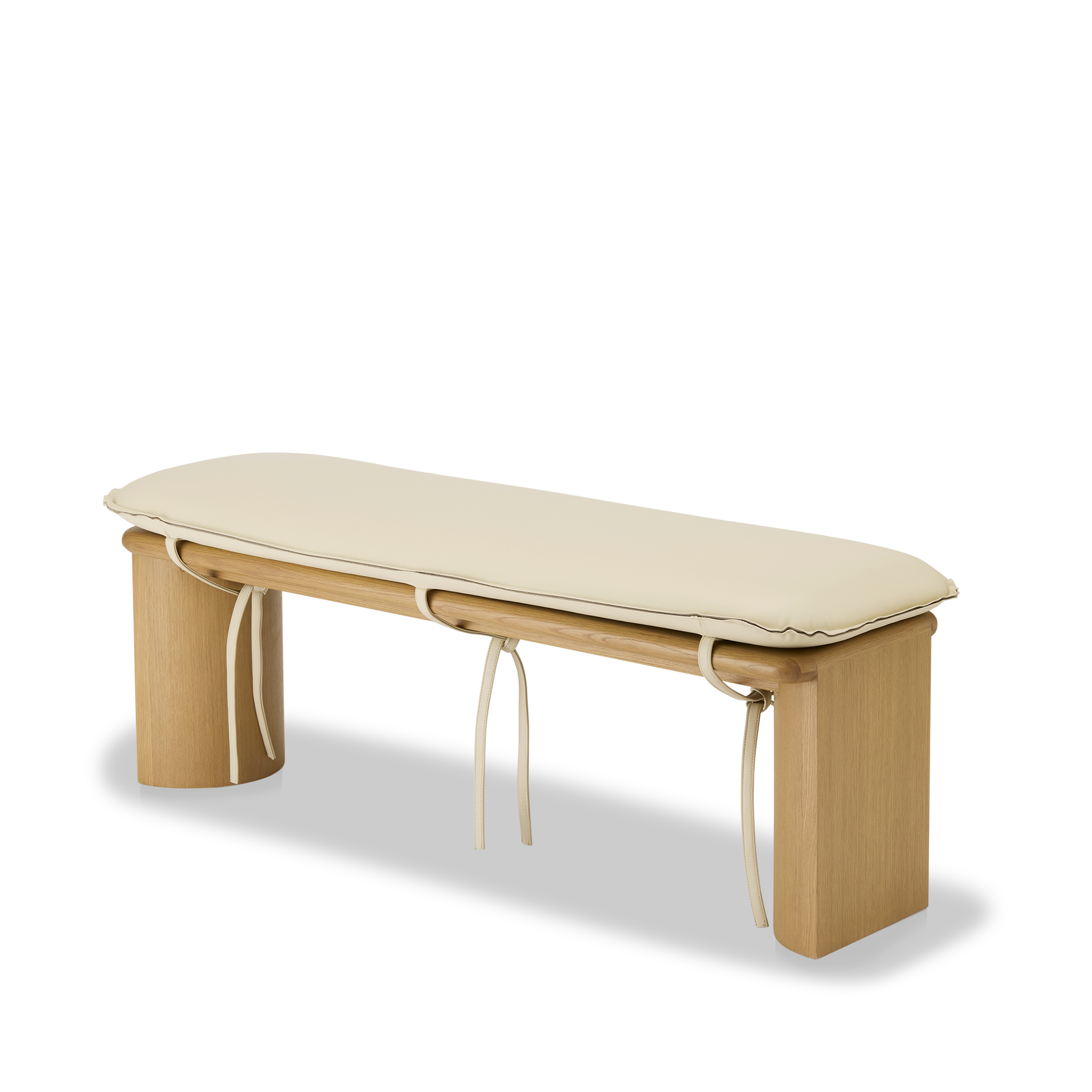 Liaison Bench With Cushion - [ Oak & Simpson Cream ]