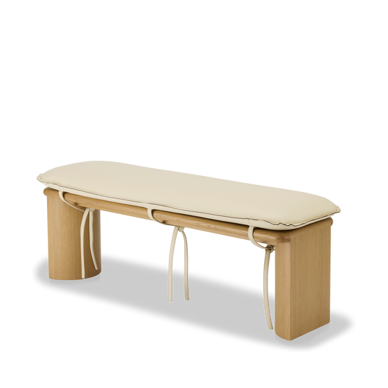Liaison Bench With Cushion - [ Oak & Simpson Cream ]