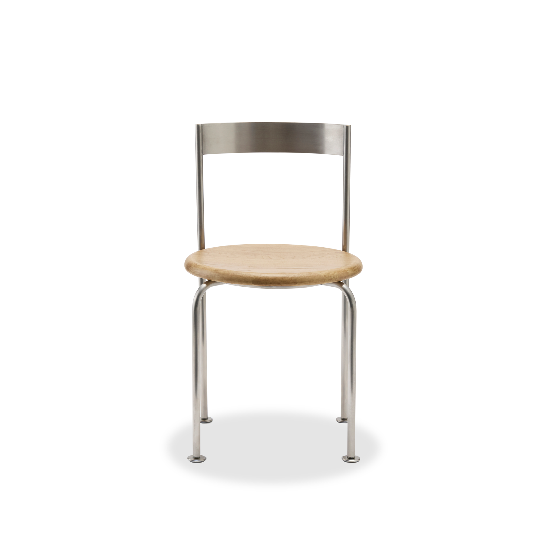 Wire Dining Chair - [ Stainless Steel & Oak ]