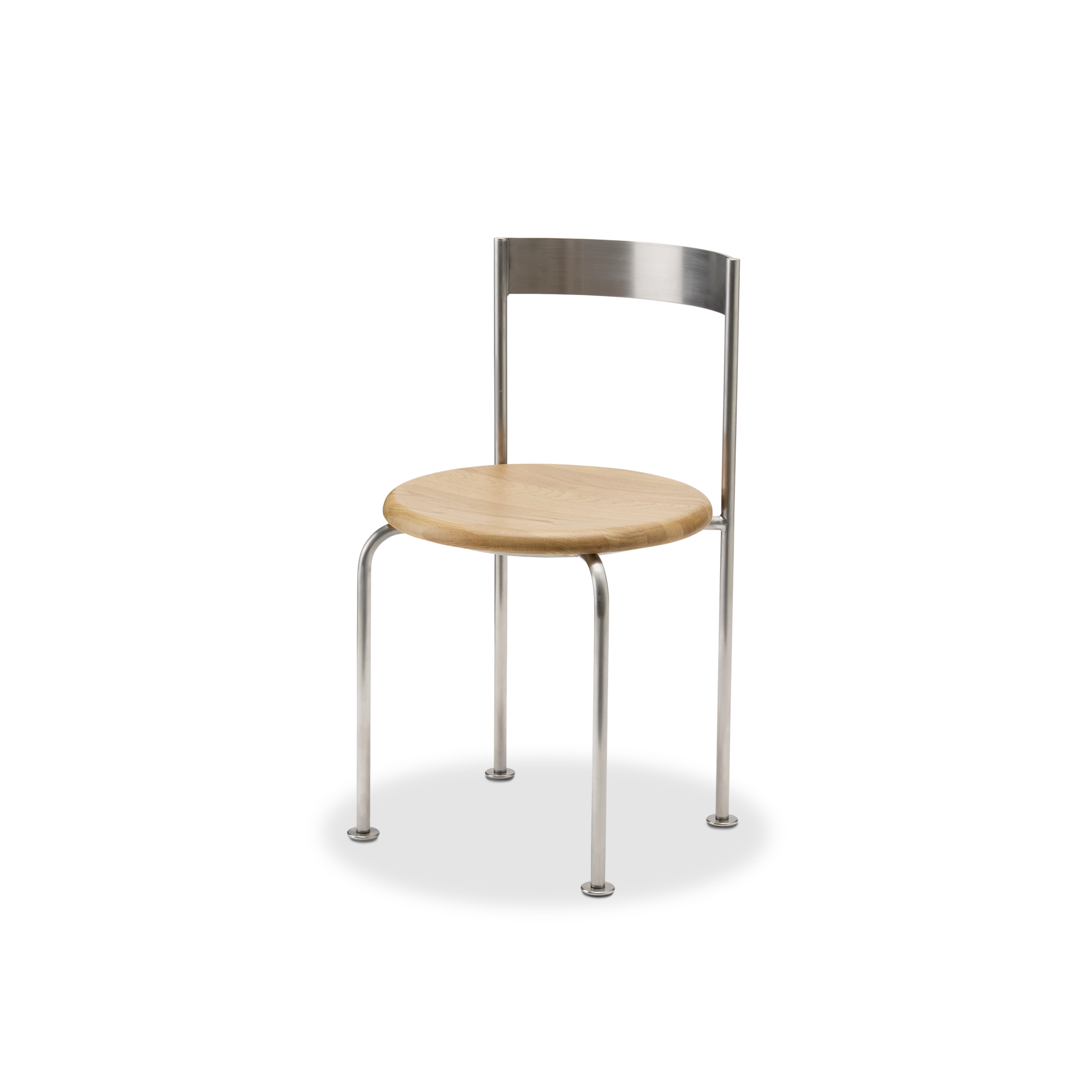 Wire Dining Chair - [ Stainless Steel & Oak ]