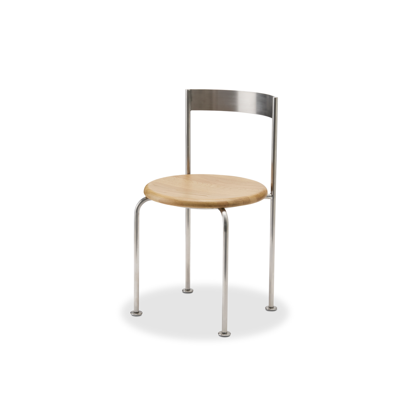 Wire Dining Chair - [ Stainless Steel & Oak ]