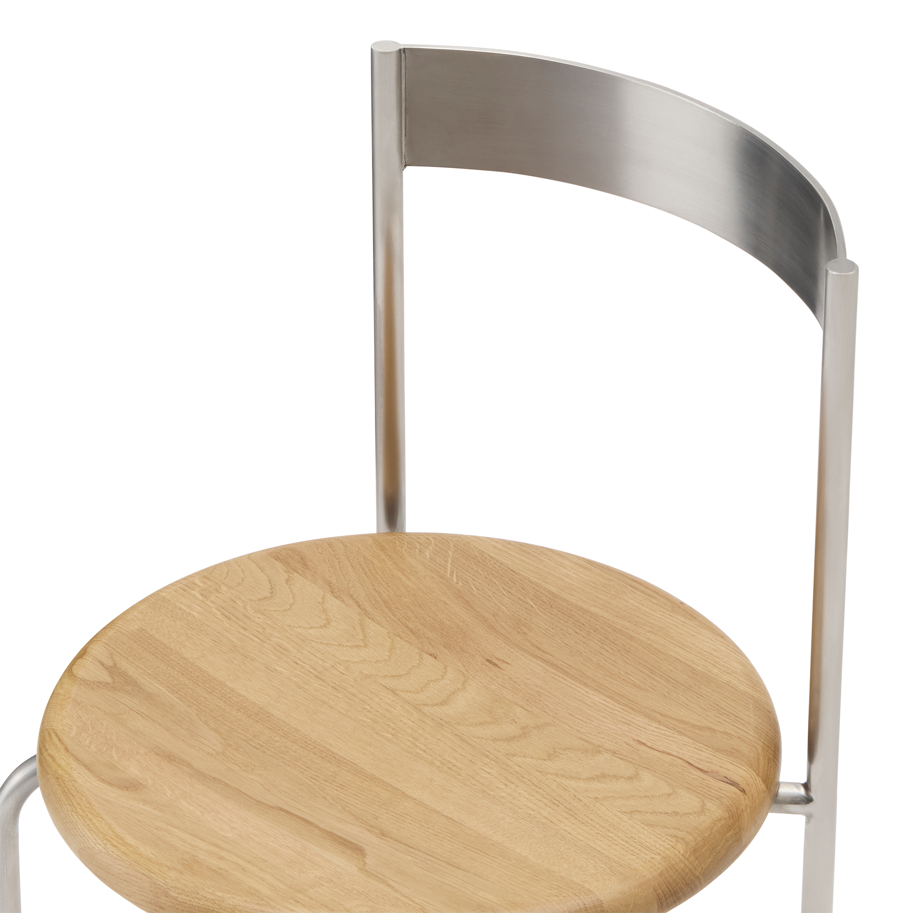 Wire Dining Chair - [ Stainless Steel & Oak ]