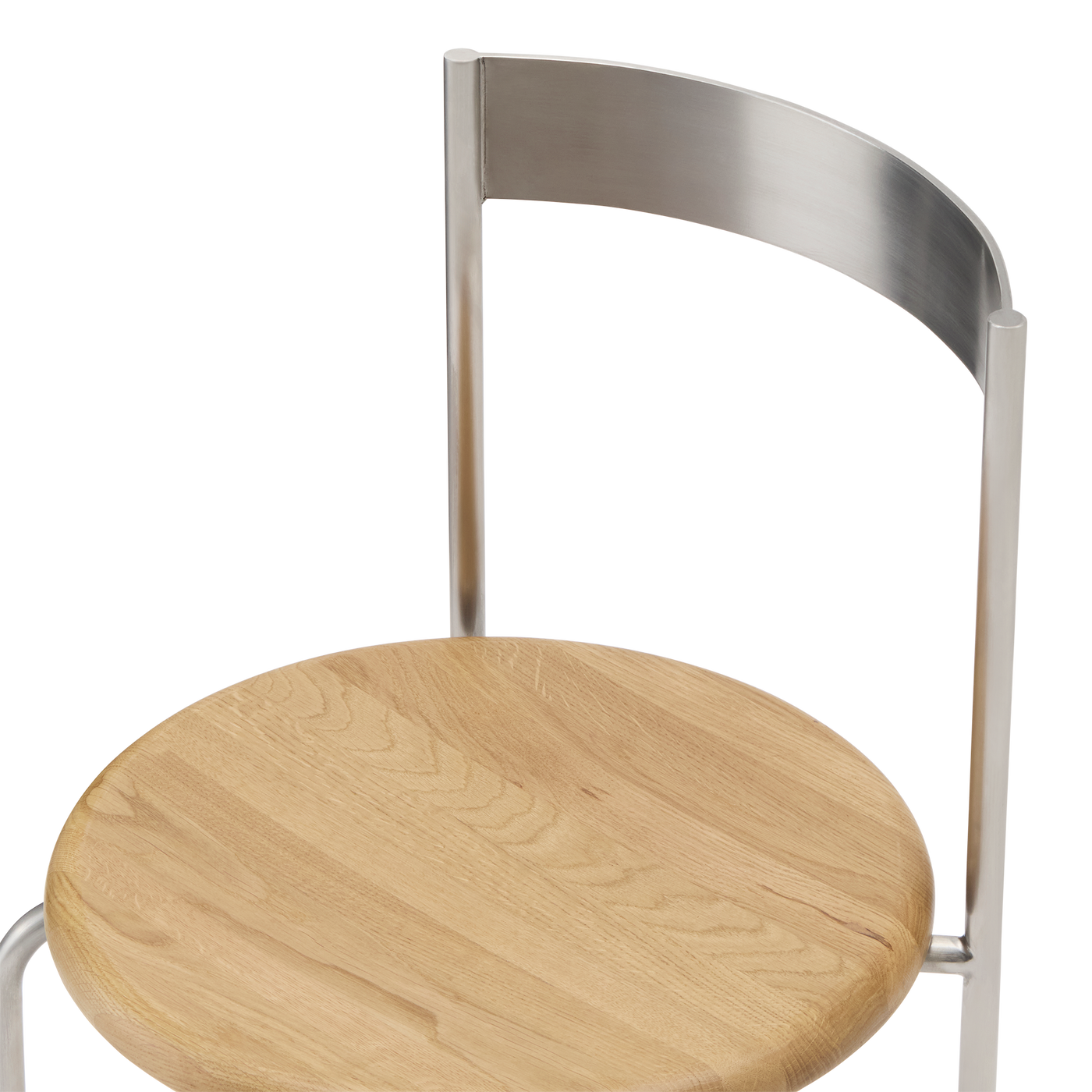 Wire Dining Chair - [ Stainless Steel & Oak ]