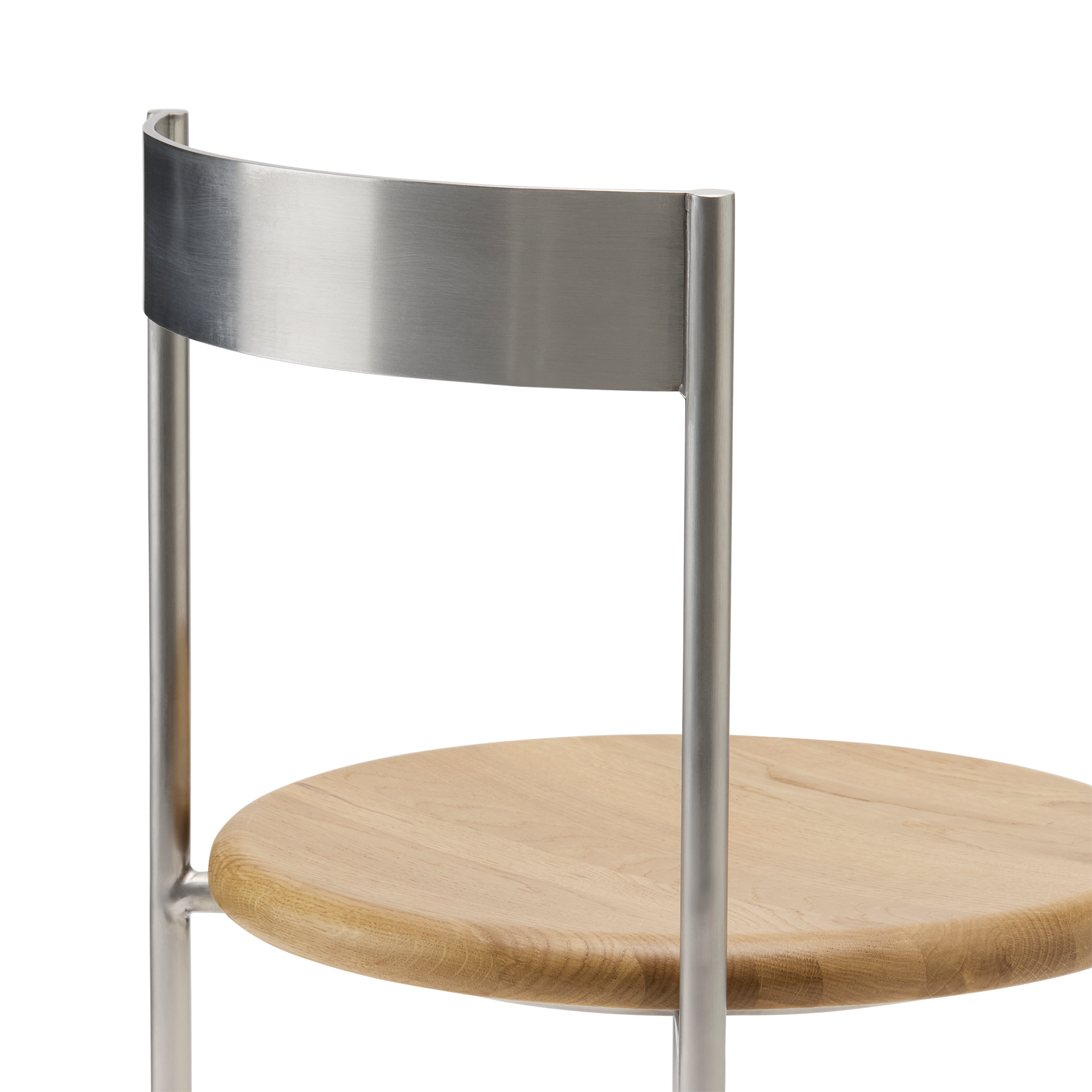 Wire Dining Chair - [ Stainless Steel & Oak ]