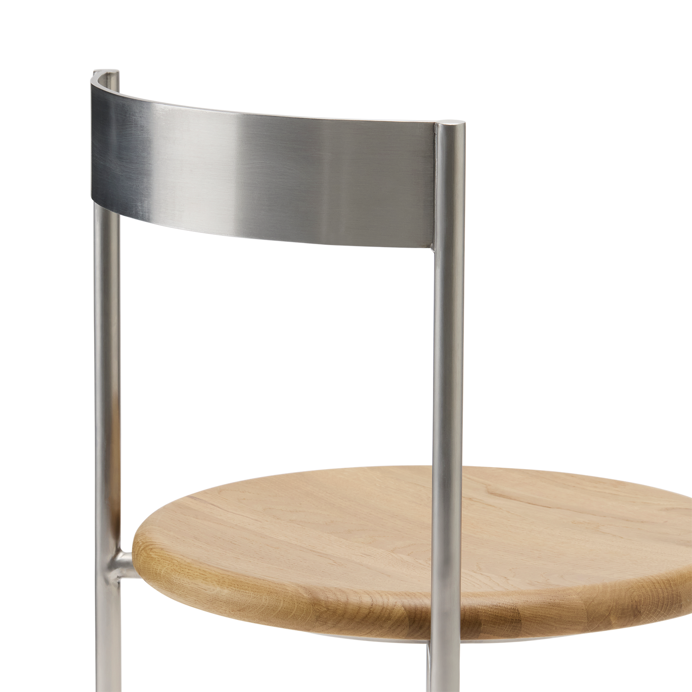 Wire Dining Chair - [ Stainless Steel & Oak ]