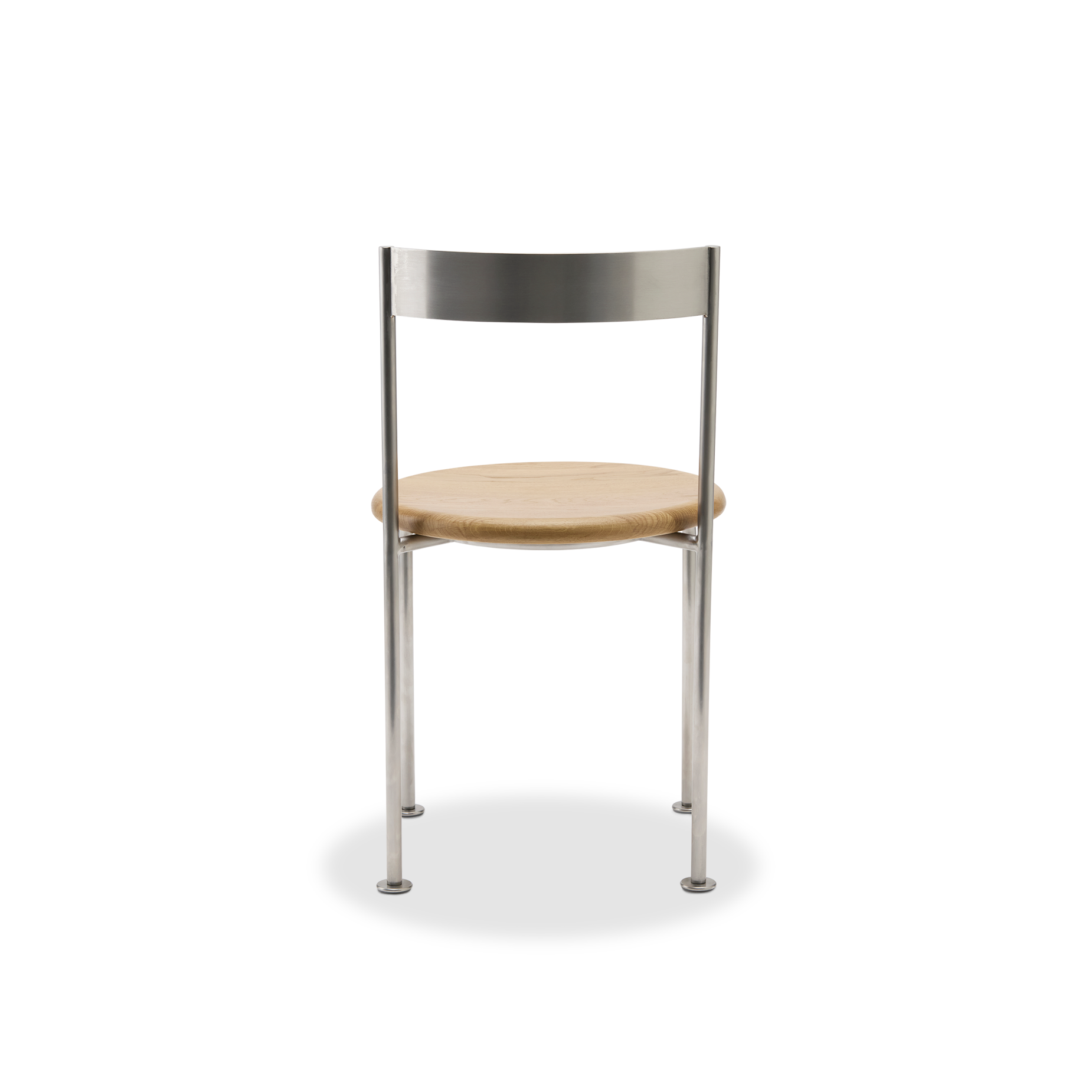 Wire Dining Chair - [ Stainless Steel & Oak ]