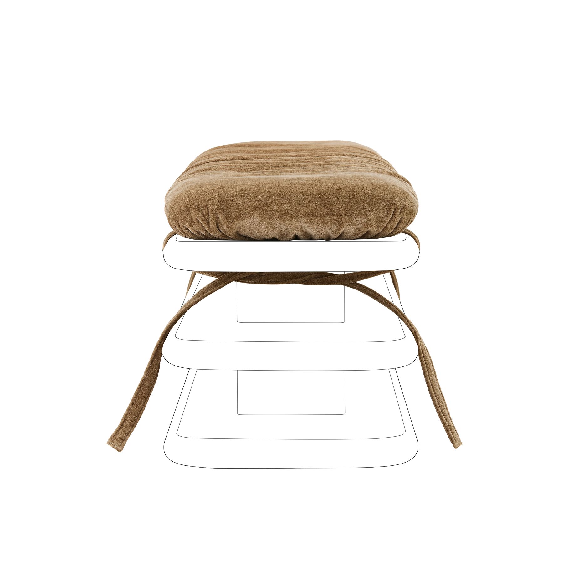 Plinto Bench Cushion - [ Amalfi Tabacco ]