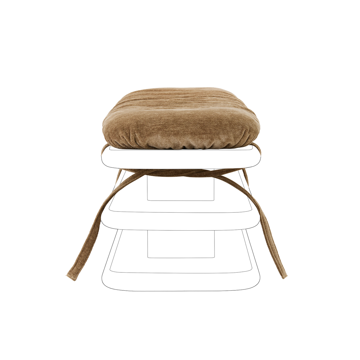 Plinto Bench Cushion - [ Amalfi Tabacco ]