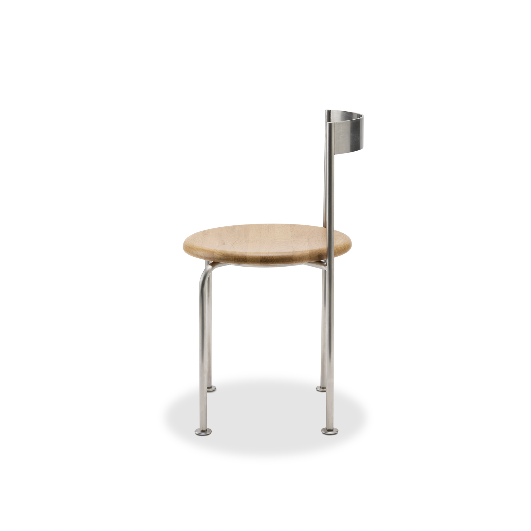 Wire Dining Chair - [ Stainless Steel & Oak ]