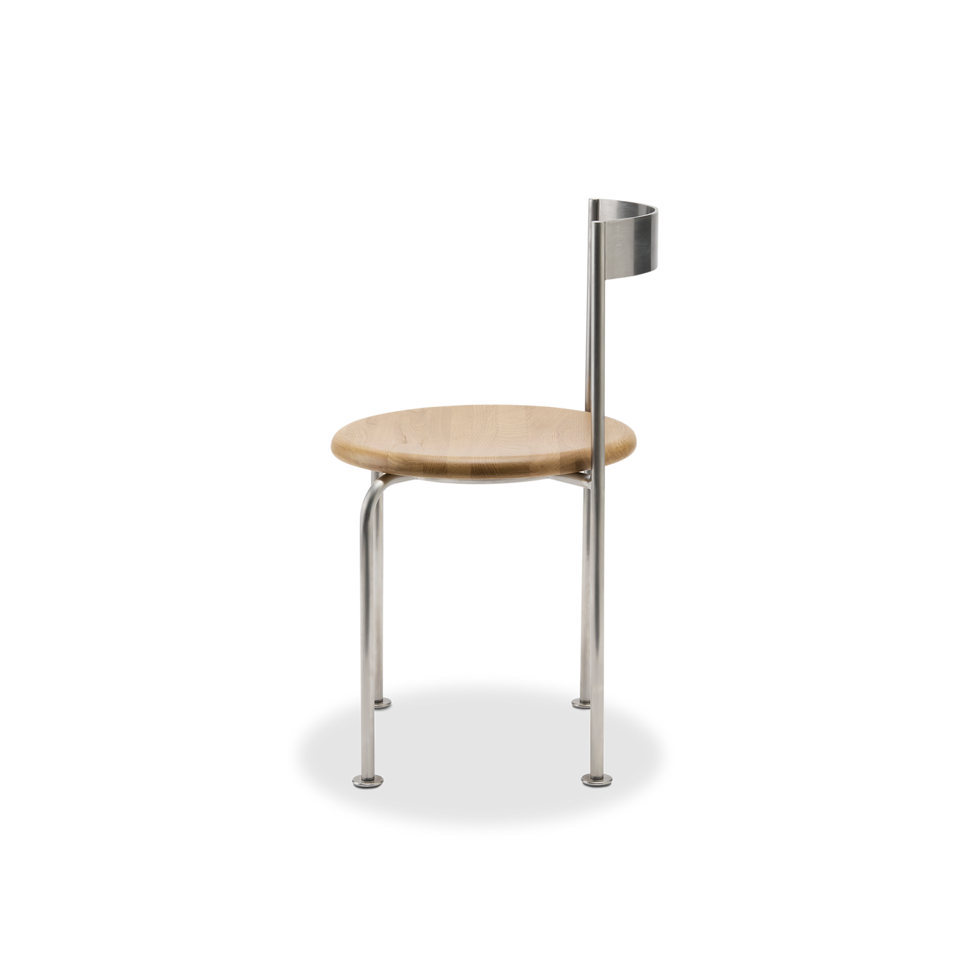Wire Dining Chair - [ Stainless Steel & Oak ]