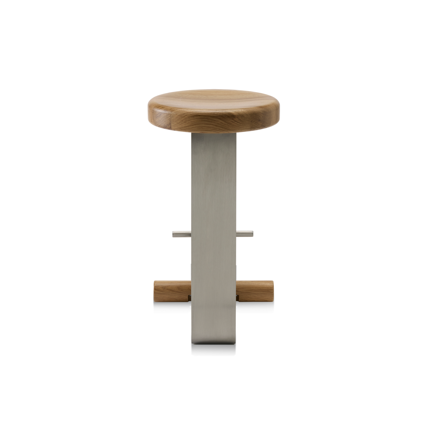 Curva Counter Stool - [ Stainless Steel & Oak ]