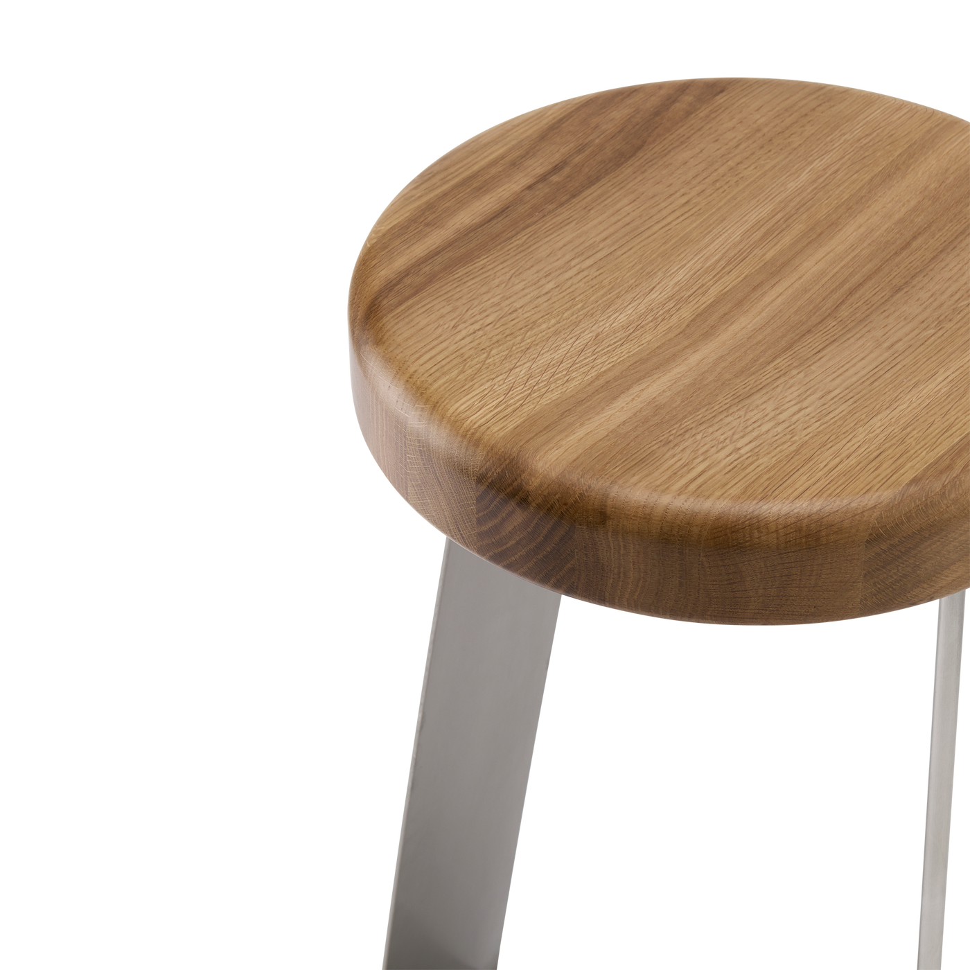 Curva Counter Stool - [ Stainless Steel & Oak ]