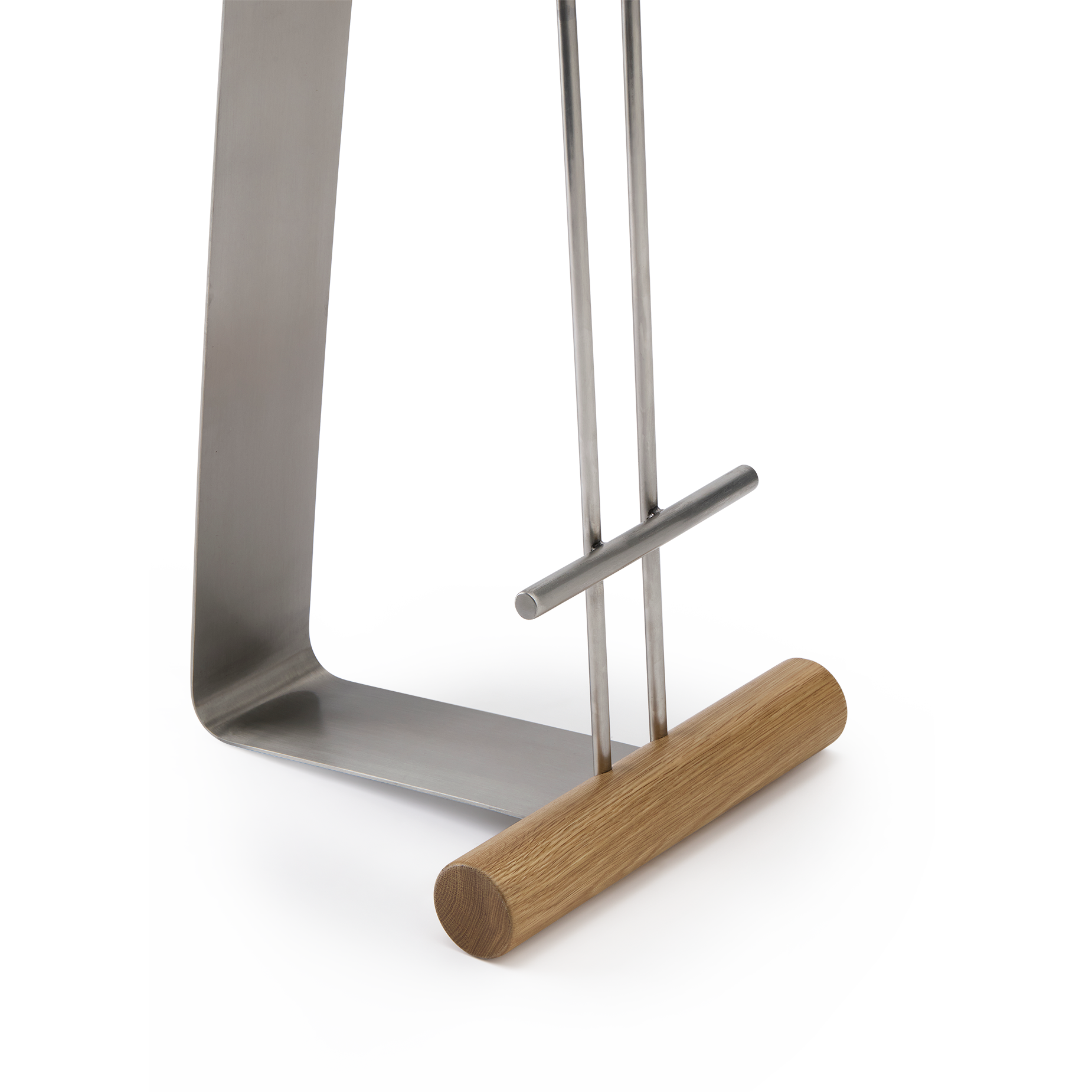 Curva Counter Stool - [ Stainless Steel & Oak ]