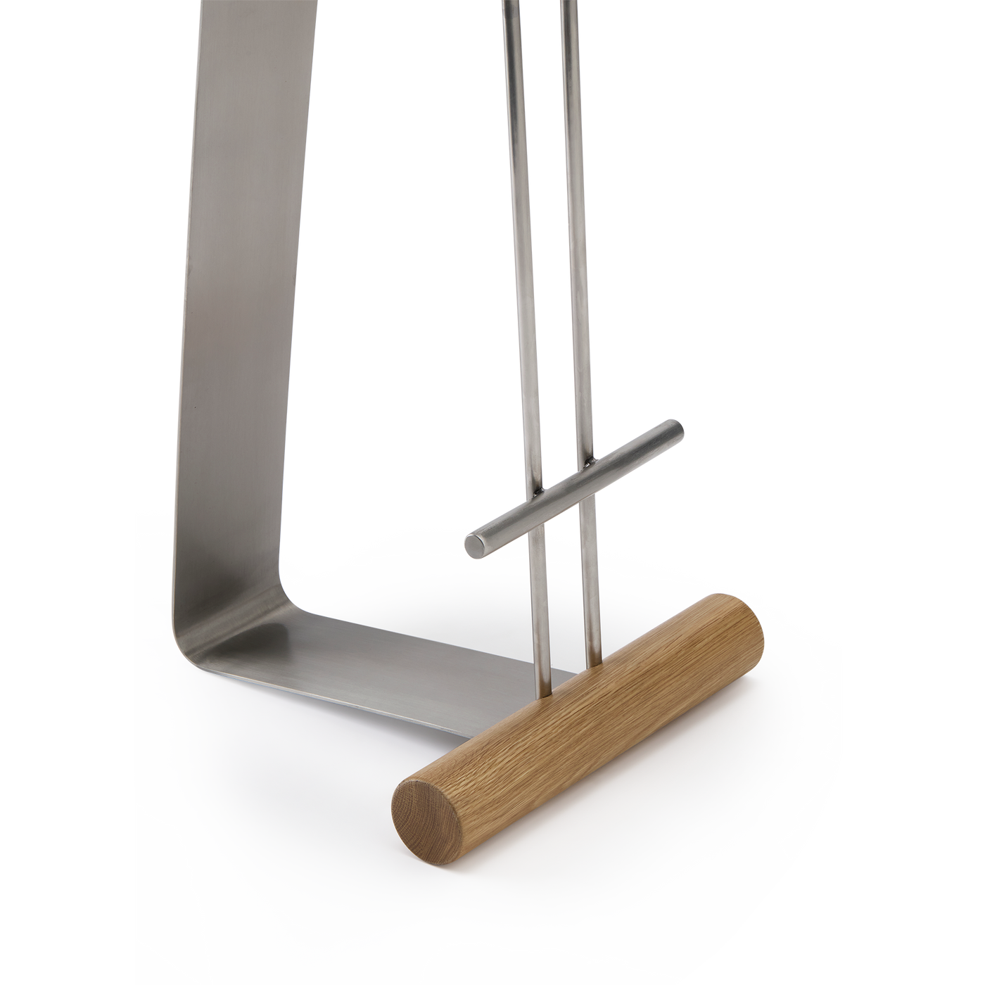 Curva Counter Stool - [ Stainless Steel & Oak ]