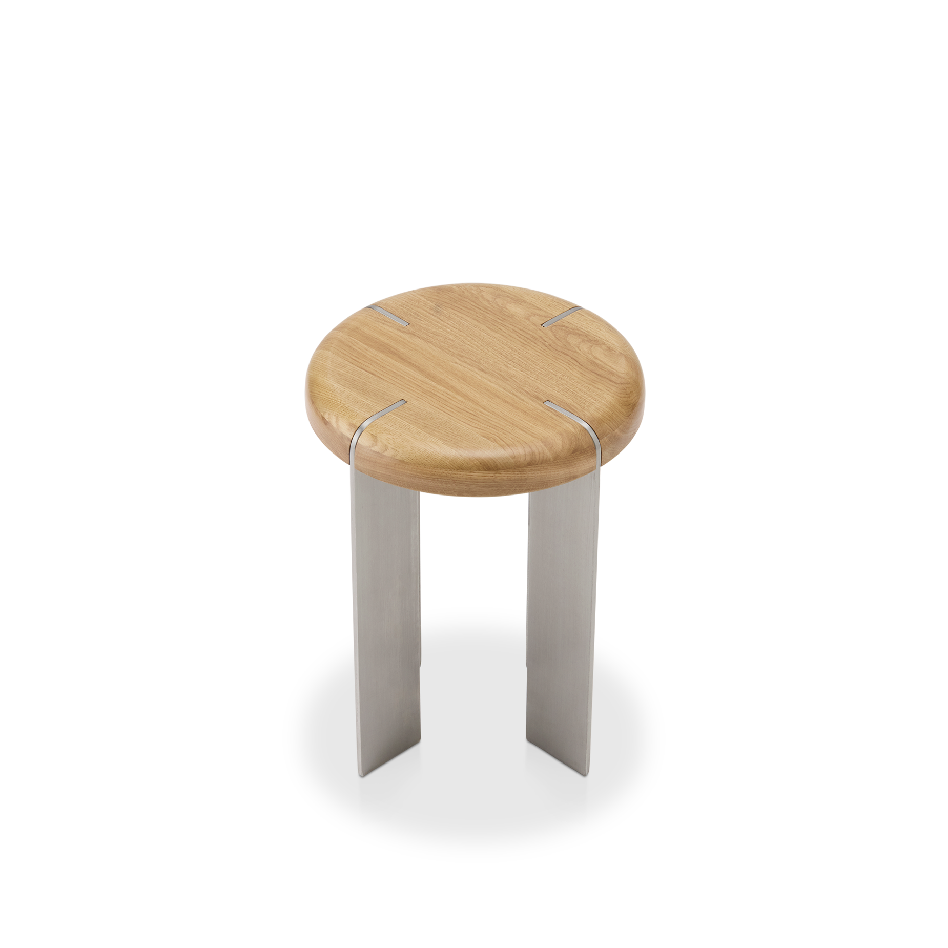 Etre Stainless Steel Occasional Table - [ Stainless Steel & Oak ]